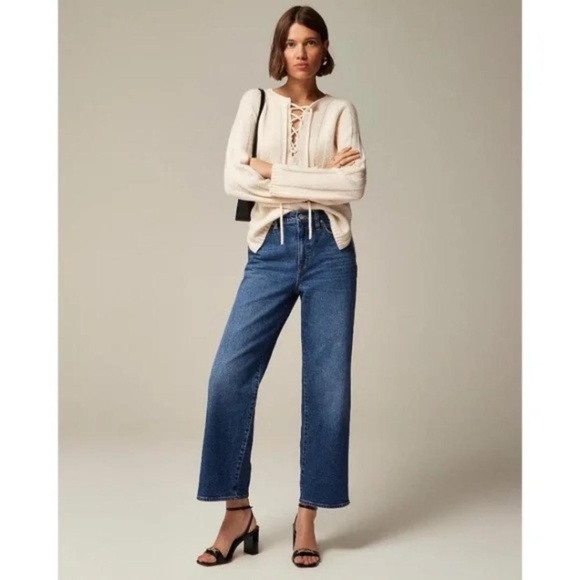 J. Crew Petite Slim Wide Leg Jeans - Picture 1 of 9